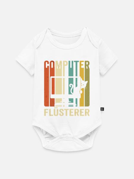 Computerflüsterer Katzenmotiv - Baby Premium Kurzarmbody - Weiß