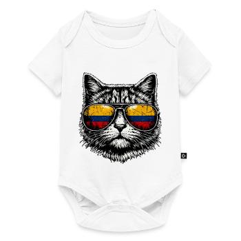 Cat Colombian Flag Colombia - Baby Premium short-sleeve bodysuit - white - Front