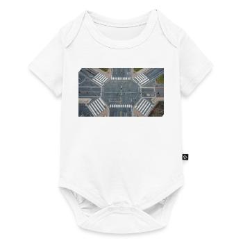 Vue aérienne de la géométrie d’intersection - Body à manches courtes Premium Bébé - blanc - Devant