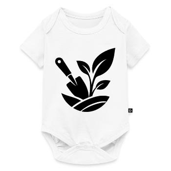 Gartenarbeit Schaufel und Pflanzen - Baby Premium Kurzarmbody - Weiß - Vorne