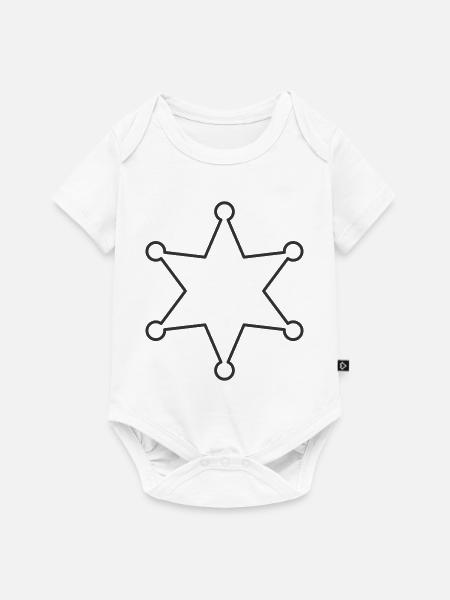 Sheriff-Abzeichenlinie Symbol Stern Polizeivollzugssymbo - Baby Premium Kurzarmbody - Weiß