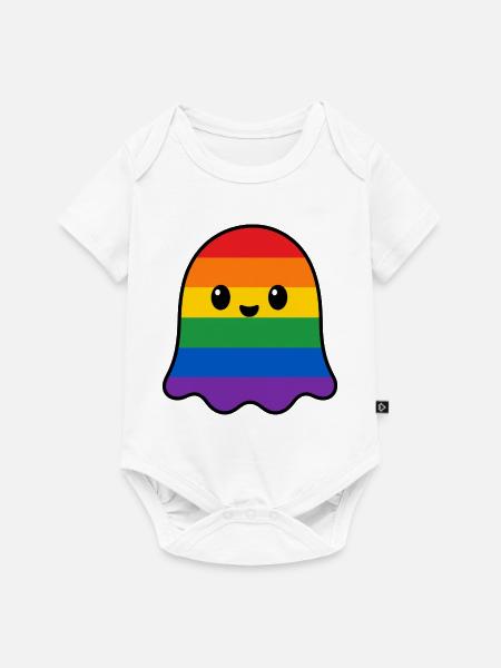 Regenbogen Pride Geist - Baby Premium Kurzarmbody - Weiß