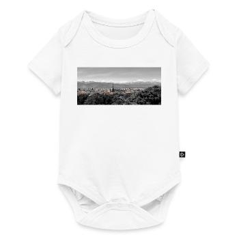 Panorama urbain avec montagnes - Body à manches courtes Premium Bébé - blanc - Devant