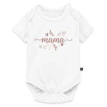 Mom lettering with hearts - Baby Premium short-sleeve bodysuit - white - Front