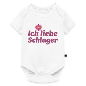 Schlager-Sticker: Musik & Blume Design - Baby Premium Kurzarmbody - Weiß - Vorne