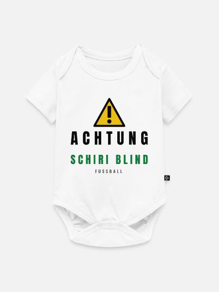 Achtung Schiri Blind Fußball - Baby Premium Kurzarmbody - Weiß