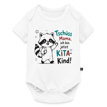 Kita Abschied Raccoon - Baby Premium Kurzarmbody - Weiß - Vorne