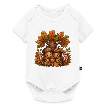 Acorn family in the autumn forest - Baby Premium short-sleeve bodysuit - white - Front