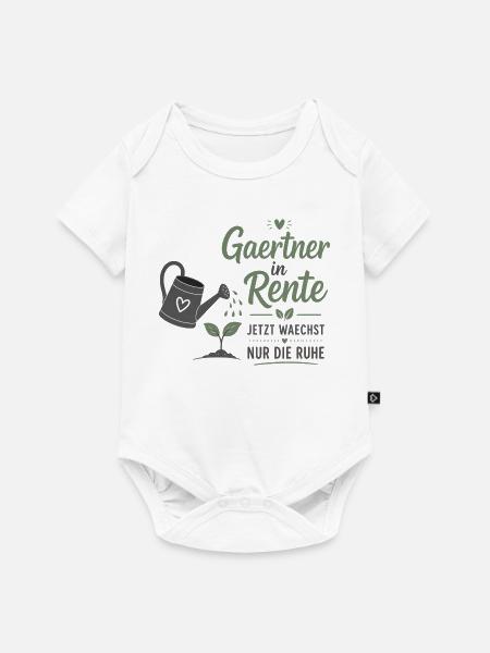 Gärtner in Rente – Gießkanne & Spruch – Geschenk - Baby Premium Kurzarmbody - Weiß