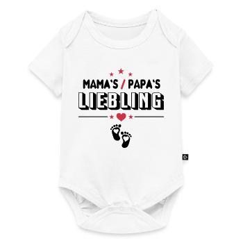 Mama Papa Liebling Baby Sprüche - Baby Premium Kurzarmbody - Weiß - Vorne