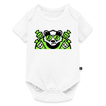 Logo des cornets de sucre blaireaux - Body à manches courtes Premium Bébé - blanc - Devant