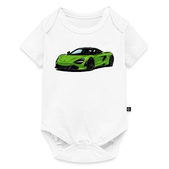 Limettengrünes Supercar–Illust - Baby Premium Kurzarmbody - Weiß - Vorne