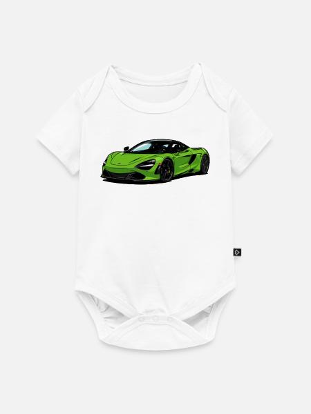 Limettengrünes Supercar–Illust - Baby Premium Kurzarmbody - Weiß