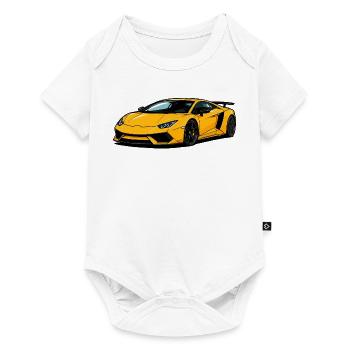 Yellow Supercar Speedster - Baby Premium short-sleeve bodysuit - white - Front