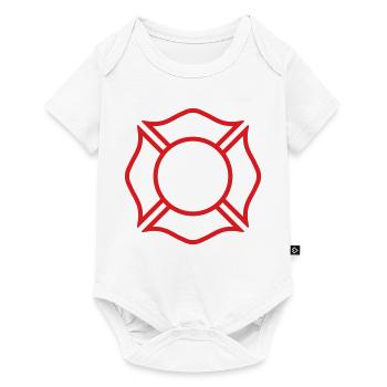 Firefighter Maltese Cross Line Badge Safety Symbol - Baby Premium short-sleeve bodysuit - white - Front