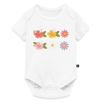 Tropical Hibiscus Floral Burst - Baby Premium short-sleeve bodysuit - white - Front