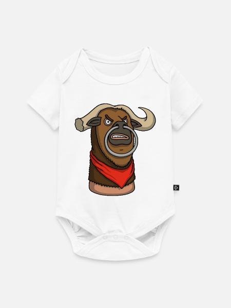 Toro – Cartoon Thumb Character - Baby Premium Kurzarmbody - Weiß