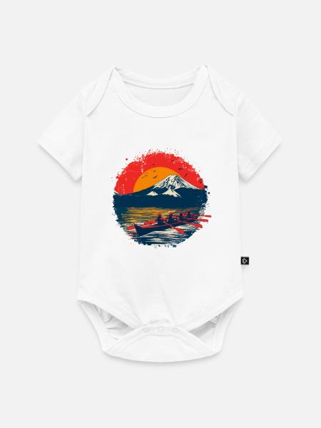 Rudern Illustration - Baby Premium Kurzarmbody - Weiß