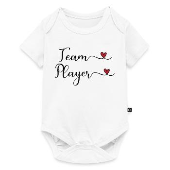 Team Player cute Typography Design with a Heart - Baby Premium short-sleeve bodysuit - white - Front