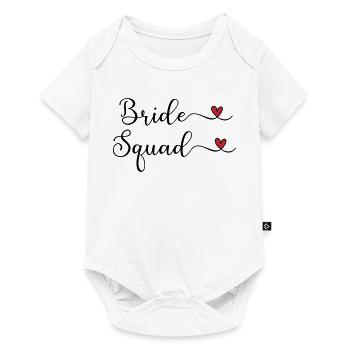 Bride Squad : typographie manuscrite mignonne avec un HEA - Body à manches courtes Premium Bébé - blanc - Devant