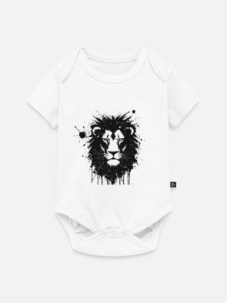 Löwen-Künstlerischer Spritzer - Baby Premium Kurzarmbody - Weiß