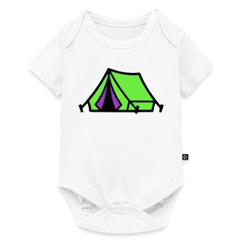 Icône du camping sous tente du festival - Body à manches courtes Premium Bébé - blanc - Devant