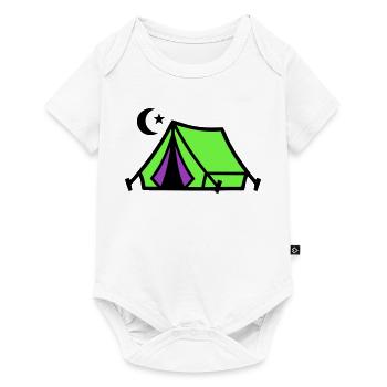 Camping Tent Moon Graphic - Body à manches courtes Premium Bébé - blanc - Devant