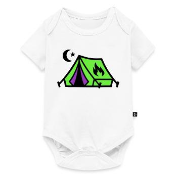 Tent Campfire Festival Icon - Baby Premium short-sleeve bodysuit - white - Front