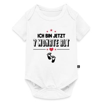 7 Monate Säugling Birthday Baby Sprüche - Baby Premium Kurzarmbody - Weiß - Vorne