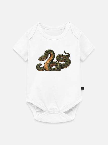Retro-Anakonda - Baby Premium Kurzarmbody - Weiß