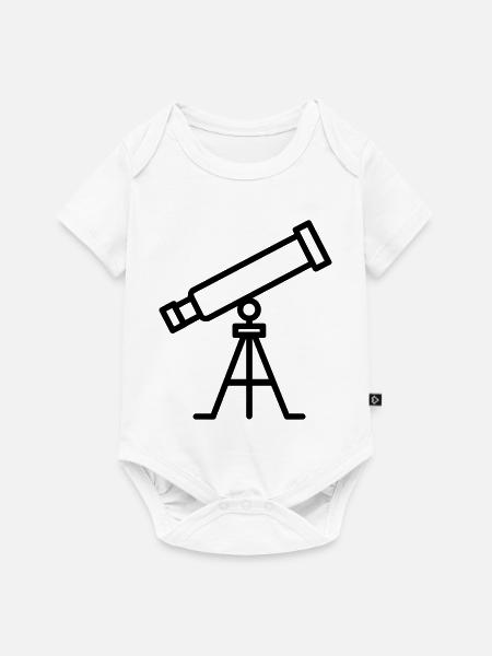 Teleskop - Baby Premium Kurzarmbody - Weiß
