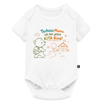 KitaKind Abschied von Mama - Baby Premium Kurzarmbody - Weiß - Vorne