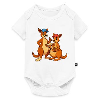 Kangaroo Family Cartoon - Baby Premium short-sleeve bodysuit - white - Front