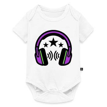 DJ Headphones Sound Logo - Baby Premium short-sleeve bodysuit - white - Front