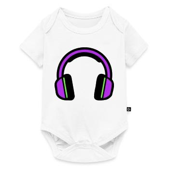 Silhouette musicale des écouteurs - Body à manches courtes Premium Bébé - blanc - Devant