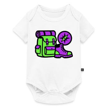 Hiking Backpack Compass Graphic - Baby Premium short-sleeve bodysuit - white - Front