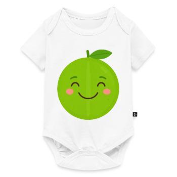 Green Kawaii Apple – Sweet Fruit Cartoon Graphic - Baby Premium short-sleeve bodysuit - white - Front