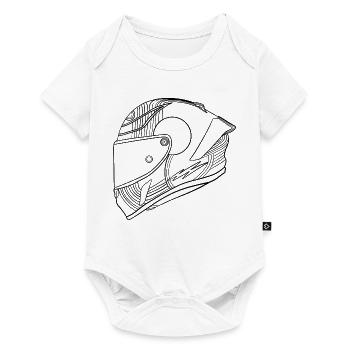 Schwarz Helm - Visier  - Baby Premium Kurzarmbody - Weiß - Vorne