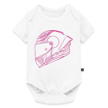 Neon Pink Helmet - Visor - Baby Premium short-sleeve bodysuit - white - Front