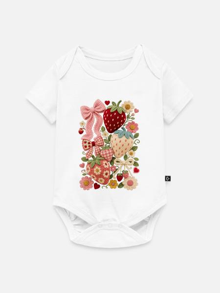 Erdbeer-Erdbeeren - Baby Premium Kurzarmbody - Weiß