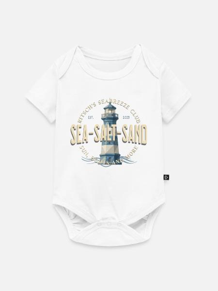 Leuchtturm Surf Seebrise Club - Baby Premium Kurzarmbody - Weiß