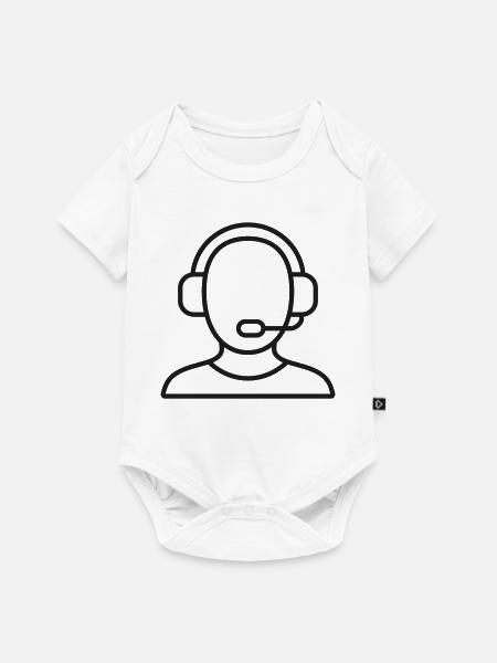 Kundensupport-Zeilen-Symbol Headset-Service-Symbol - Baby Premium Kurzarmbody - Weiß