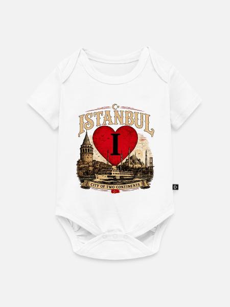 Istanbul Herzliebe: Zwei Kontinente - Baby Premium Kurzarmbody - Weiß