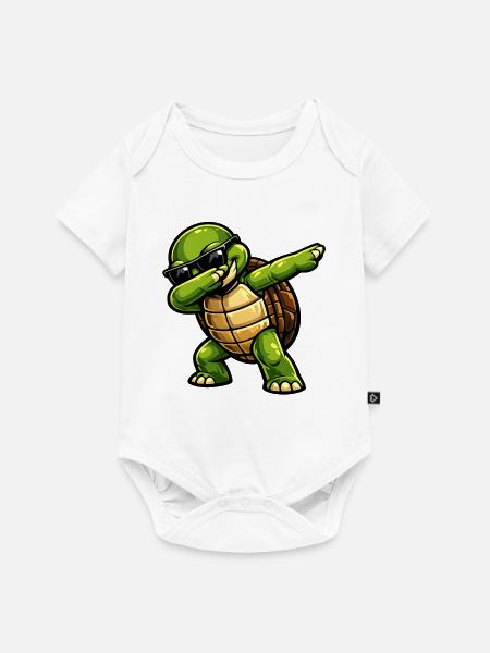 Dabbing Schildkröte - Baby Premium Kurzarmbody - Weiß