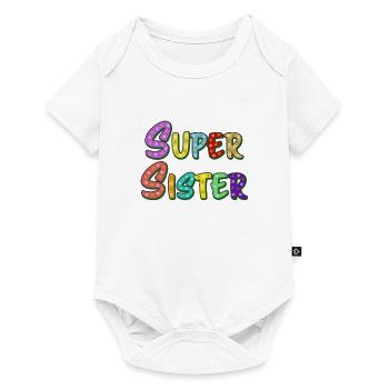 Lettrage Super Sister pour la meilleure sœur - Body à manches courtes Premium Bébé - blanc - Devant