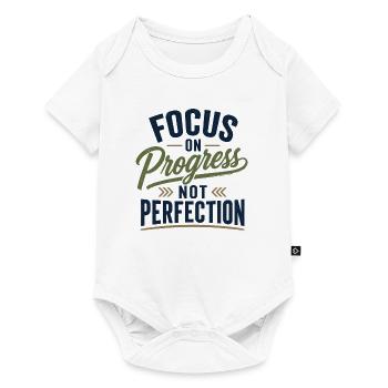 Concentrez-vous sur le progrès, pas sur la perfection - Body à manches courtes Premium Bébé - blanc - Devant