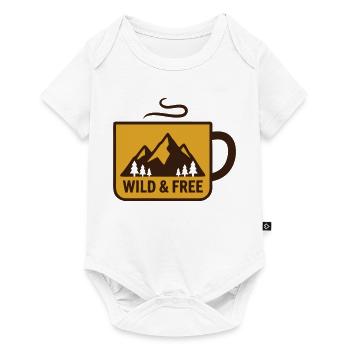 Heisse Tasse Berge Abzeichen - Baby Premium Kurzarmbody - Weiß - Vorne