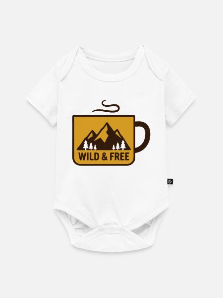 Heisse Tasse Berge Abzeichen - Baby Premium Kurzarmbody - Weiß