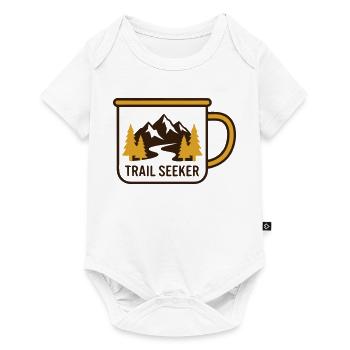 Berge Tasse Wander Logo - Baby Premium Kurzarmbody - Weiß - Vorne