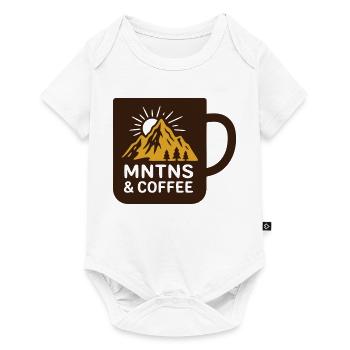 Badge de tasse de café Mountains - Body à manches courtes Premium Bébé - blanc - Devant